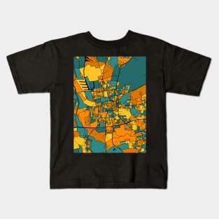 Dortmund Map Pattern in Orange & Teal Kids T-Shirt